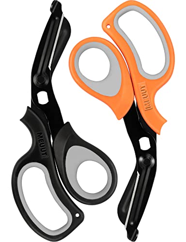 MEUUT 2 Pack Medical Scissors Trauma Shears for Nurses -Patented Bandage Scissors with Non-Stick Blades, Surgical Grade Shears Stainless Steel EMT Scissors for All Purpose