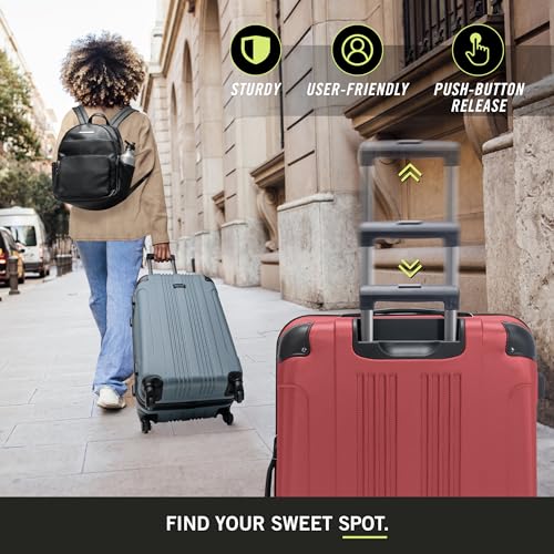 Kenneth Cole REACTION Out of Bounds Lightweight Hardshell 4-Wheel Spinner Luggage, Cobalt Blue, 20-Inch Carry On