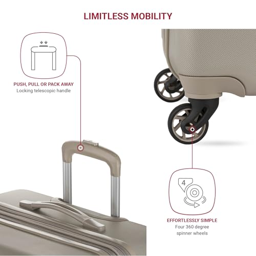SwissGear 7366 Hardside Expandable Luggage with Spinner Wheels, White, Carry-On 19-Inch