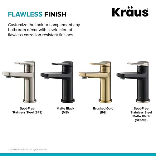 KRAUS Indy Single Handle One Hole Bathroom Sink Faucet in Chrome, KBF-1411CH