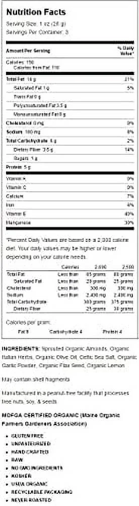 Italian Herb Almonds 3 Ounce Pkg