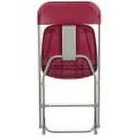 Emma + Oliver Set of 10 Red Stackable Folding Plastic Chairs - 650 LB Weight Capacity