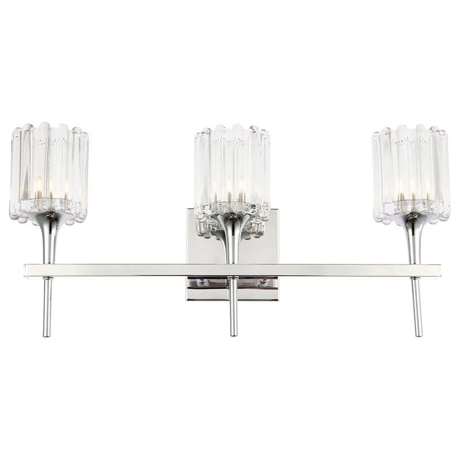Woodbridge Lighting Regent Park 3Lt Glass Bath Light in Chrome/Petite Swizzle