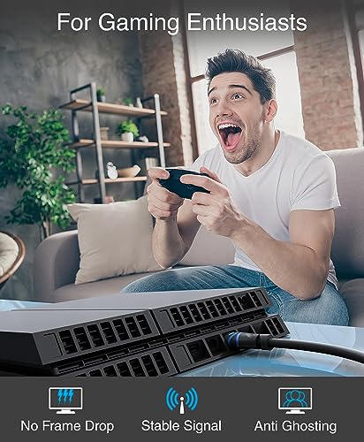 BlueRigger 4K HDMI Cable 50FT (4K 30Hz, HDR10, in-Wall CL3 Rated, High Speed, HDCP2.2, eARC) - Long HDMI Cable Compatible with Home Theatre, HDTV, Gaming Consoles, Streaming Devices