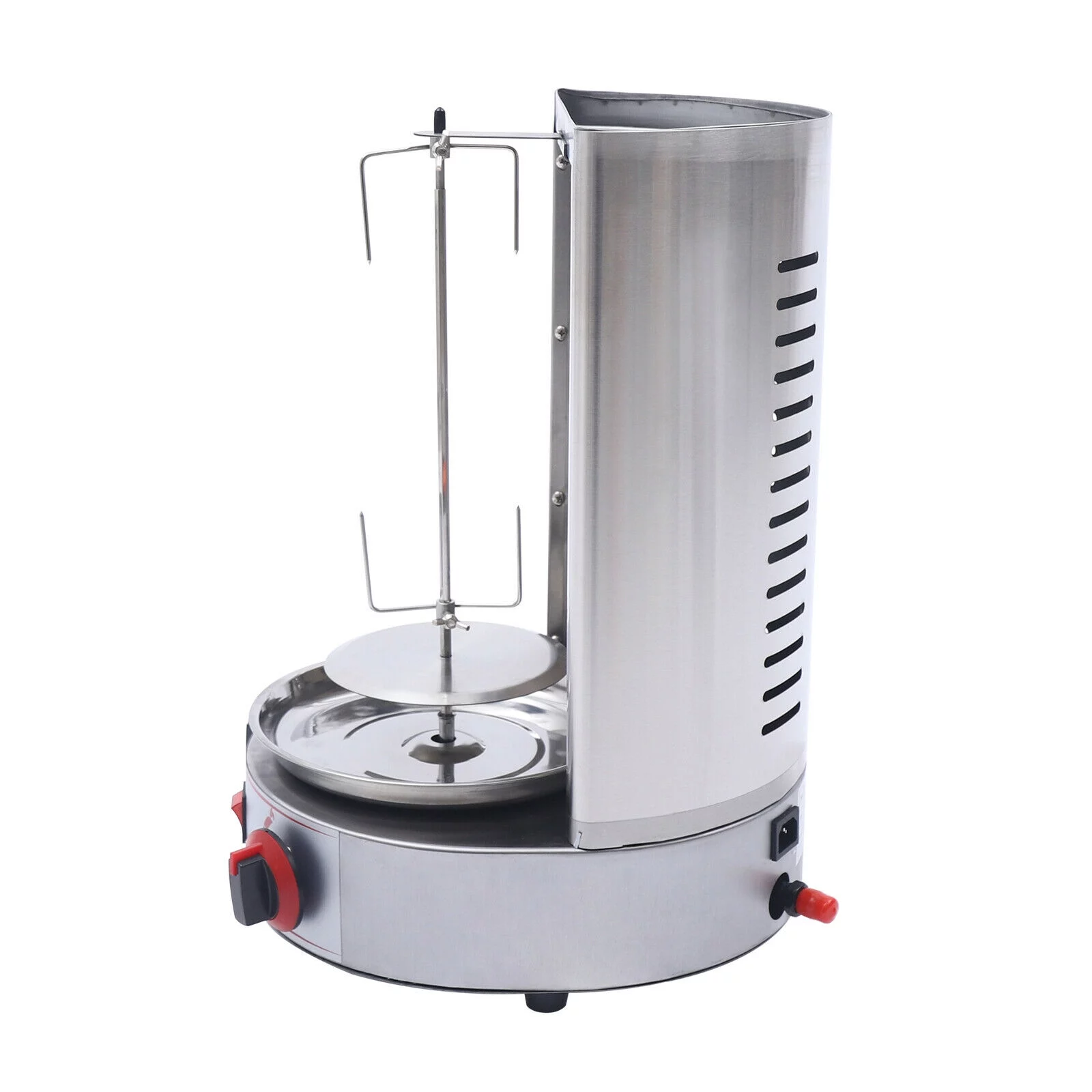 Fichiouy Vertical Gas Broiler Shawarma Machine Doner Kebab Gyro Grill Rotisserie Machine 3KW Silver