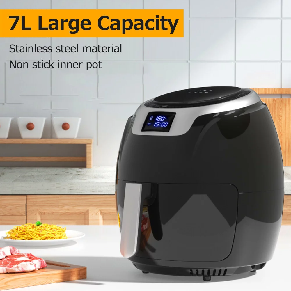 Air Fryer 7L Large Capacity Household Non Stick Pan Smart Touch Screen 1800W High Power can be Intelligently Timed without Oil Frying