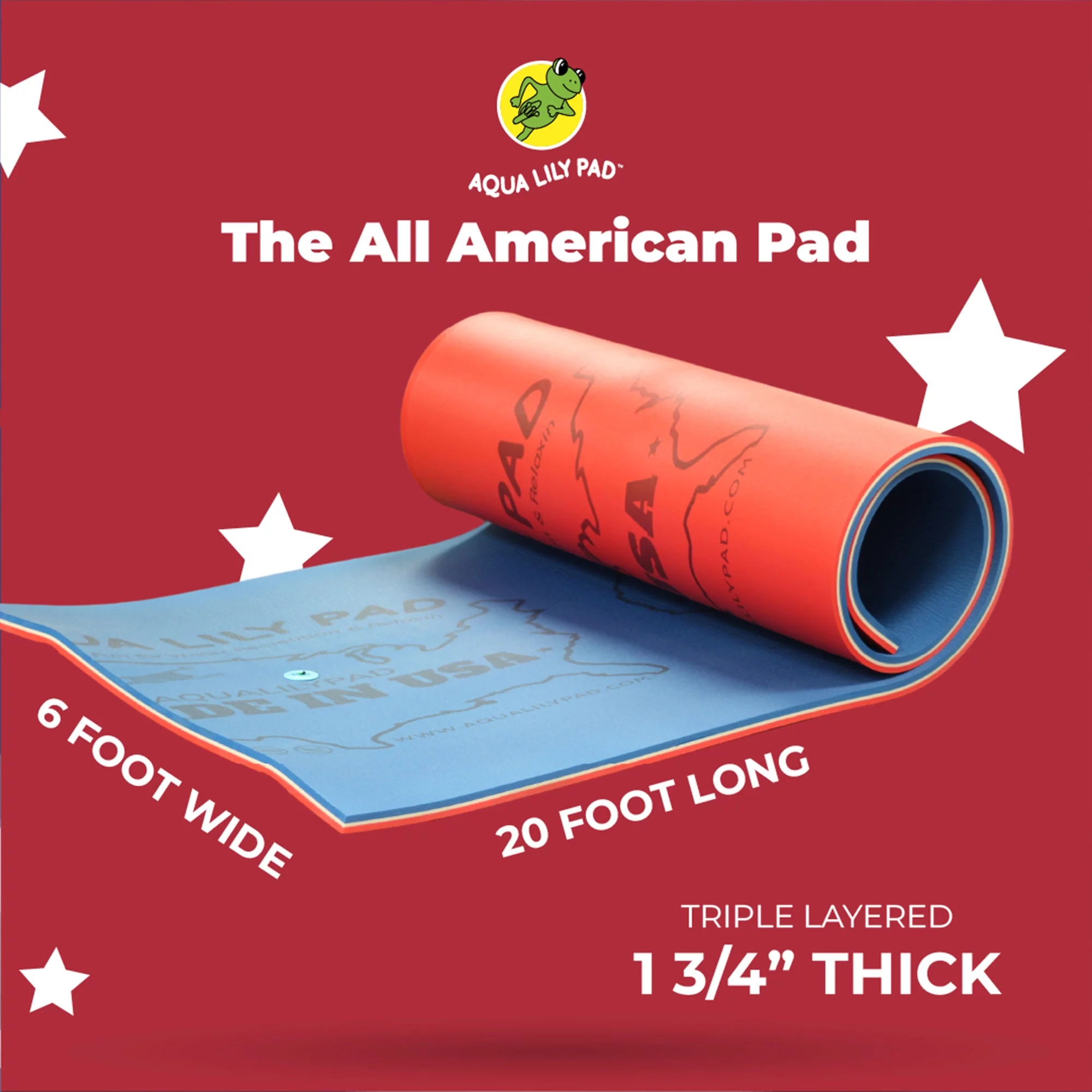 Aqua Lily Pad 20' All American 2 Layer Water Playground Floating Foam Island