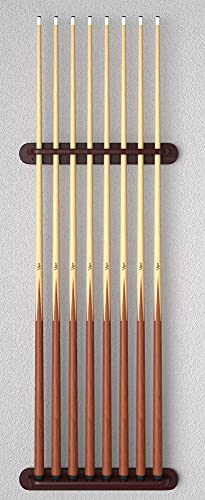 Viper 2-Piece Traditional Wall Mounted Solid Oak Billiard/Pool Cue Rack, Holds 8 Cues