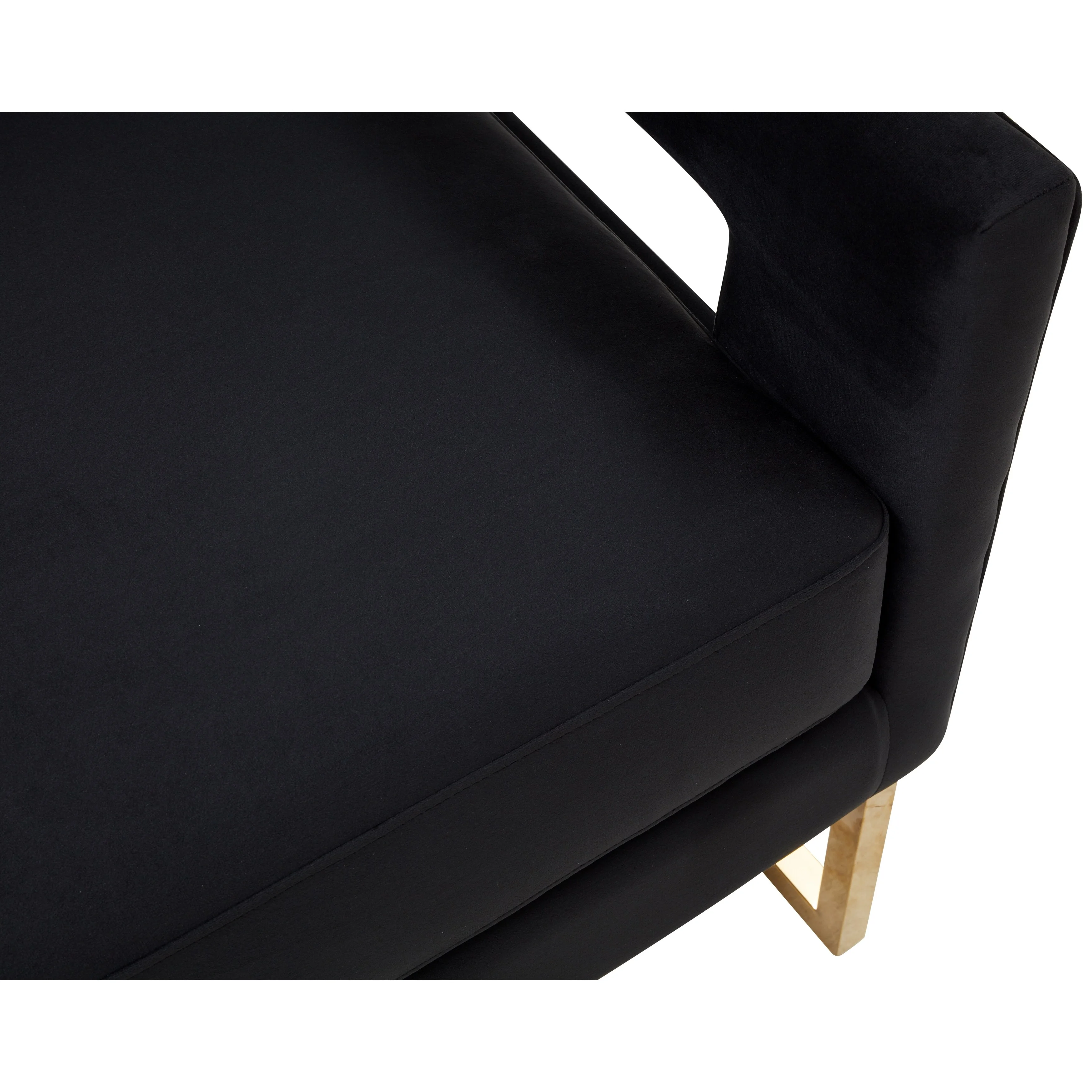 Modrest Edna Modern Black Velvet & Gold Accent Chair