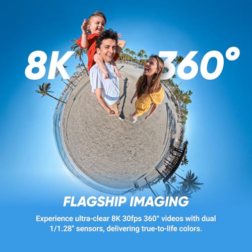 Insta360 X5 No Drone No Problem Bundle- Waterproof 8K 360° Action Camera, Leading Low Light, Invisible Selfie Stick Effect, Rugged and Replaceable Lens, 3-Hour Battery, Built-in Wind Guard