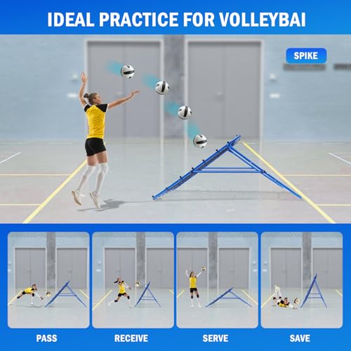 Volleyball Rebounder Net, Soccer Baseball Rebound Pitchback Net, Adjustable Target Practice Nets, Easy Setup Softball Bounce Back Trainer Equipment, Improve Sport Training Skills for Backyard