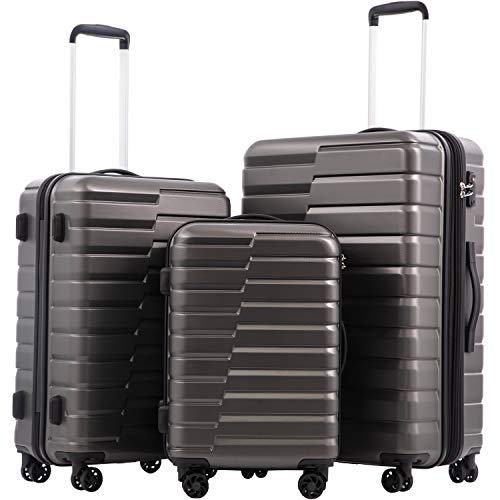 Coolife Luggage Suitcase Carry on Hardside PC+ABS Spinner TSA Lock Telescopic Handle