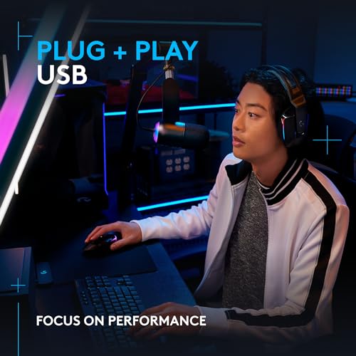 Logitech G733 Lightspeed Wireless Gaming Headset, Suspension Headband, Lightsync RGB, Blue VO!CE Mic, PRO-G Audio – Black, Gaming Headset Wireless, PC, PS5, PS4, Switch Compatible