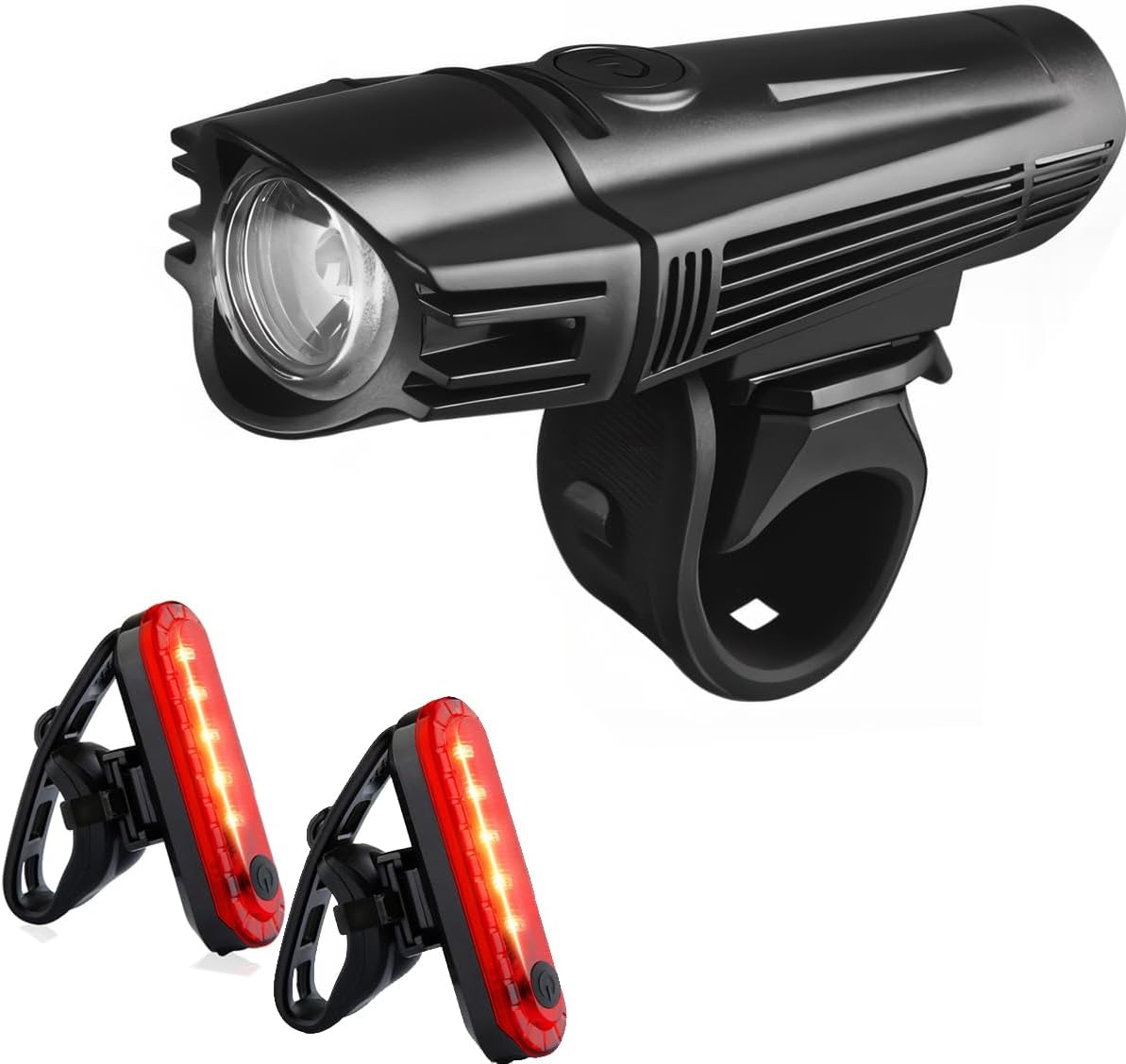 Bicycle Light Front and Rear Back Lights,LED Bike Light Set - 360°Rotatable 2200mah Bike Headlight and 2 Pack Rear Bike Tail Light, Waterproof Easy to Install for Men Women Kids Mountain MTB Cycling