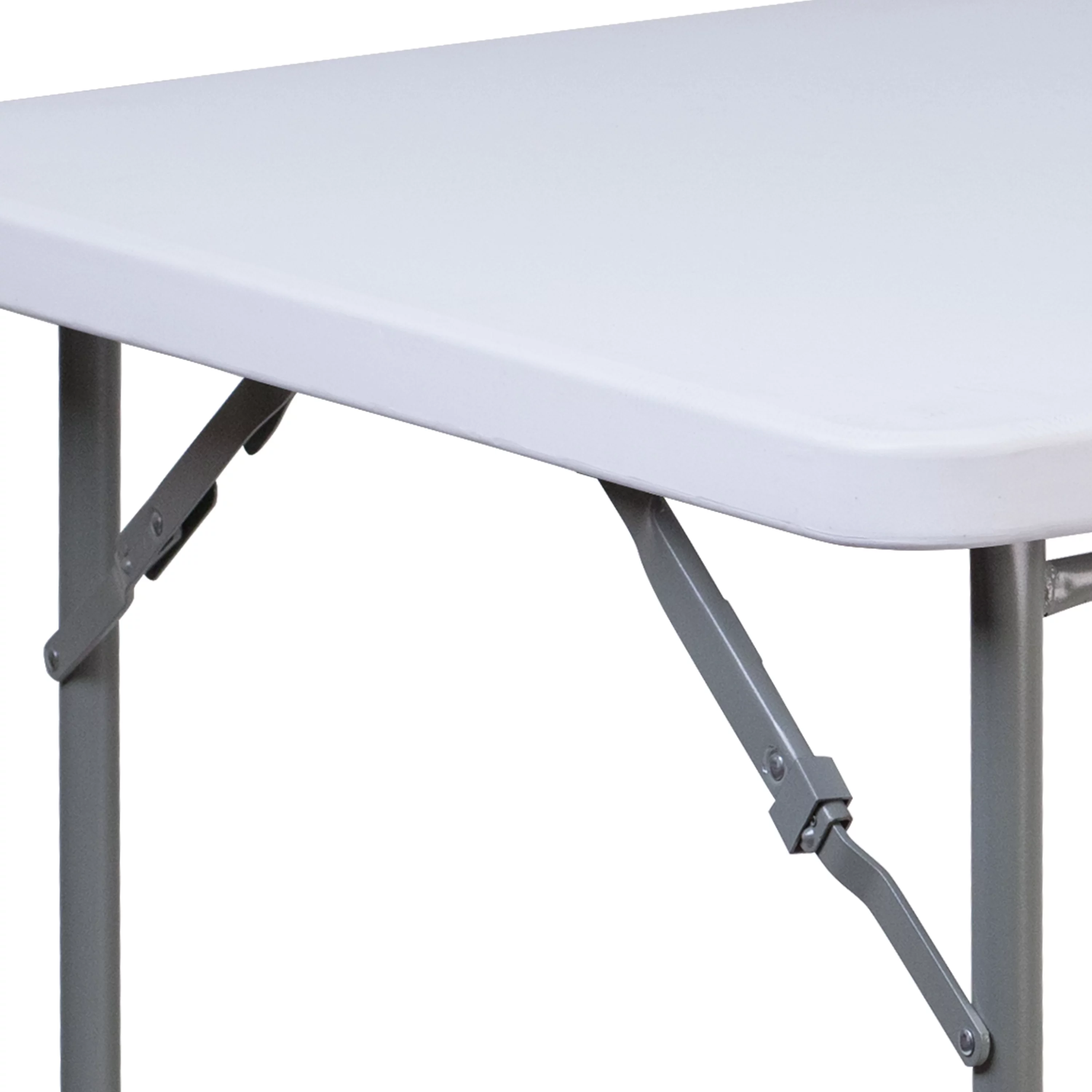 BizChair 2.81-Foot Square Granite White Plastic Folding Table