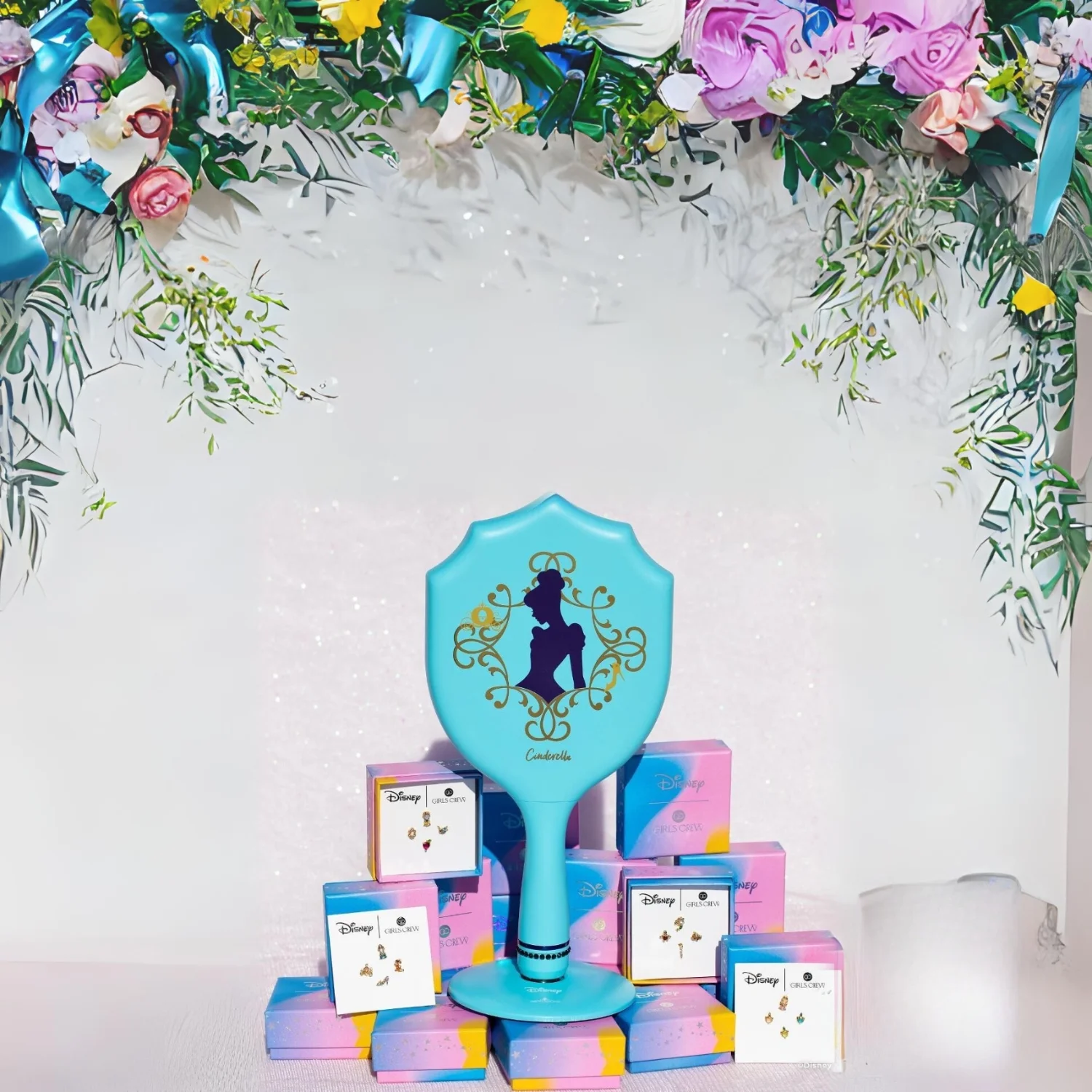 Impressions Vanity Disney Princess Cinderella Handheld LED Lighted Makeup Mirror with Standing Base