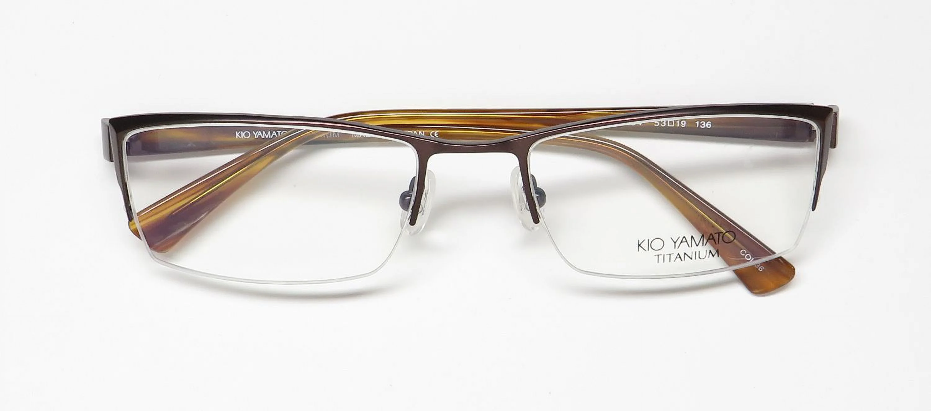 KIO YAMATO KT-254 TITANIUM LIGHTWEIGHT HALF-RIMLESS JAPAN EYEGLASS FRAME/GLASSES