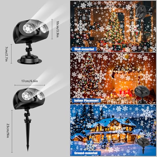 Halloween Christmas Projector Lights Outdoor, 2025 Upgrade Holiday Projection Light with Remote, 3D Ocean Wave & 72 HD Patterns, Waterproof Snowflake Projector for Xmas Party Yard Decor