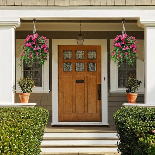 Rezebu 26in Uv Simulation Artificial Flower,Artificial Morning Glories,Fade Resistant Outdoor Flowers,Fake Petunias,Realistic Outdoor Artificial Flowers