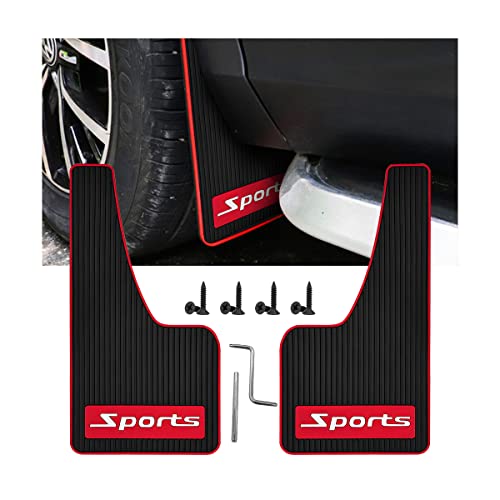 2Pcs Car Mud Flaps Fender Splash Guards, PVC Mudguard Fender Flares with Hardware Front and Rear, Universal Sports Mud Flaps Guards Splash, Exterior Accessories for Car Sedan SUV Trucks (Black)