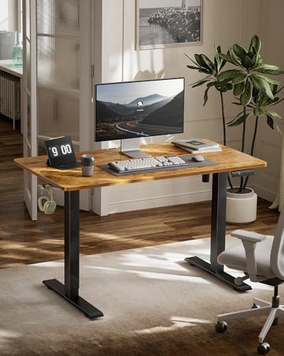 Marsail Electric Standing Desk with Drawers, 55″ x 28″ Height Adjustable Sit Stand Up Desk with Storage Shelf, Ergonomic Home Office & Computer Table with 4 Memory Heights, Black