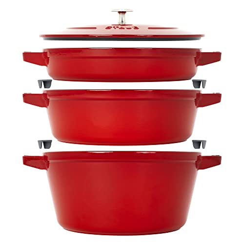 Staub Cast Iron 4-pc Stackable Set - Grenadine