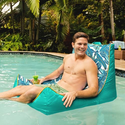 Big Joe Captain's Float No Inflation Needed Pool Lounger, Double Sided Mesh, Quick Draining Fabric
