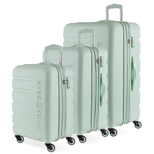 SwissGear 7366 Hardside Expandable Luggage with Spinner Wheels, White, Carry-On 19-Inch