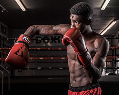 Title Blood Red Leather Training Gloves - Boxing Gloves, Boxing Training Gloves, MMA Gloves, Oz Training Gloves, Kickboxing Gloves, Punching Bag Gloves, Sparring Gloves