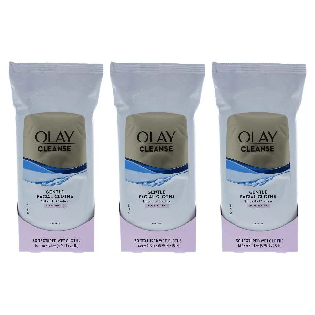 Olay Wet Cleansing Cloths Normal by Olay for Women - 30 Pc Cloths - Pack of 3
