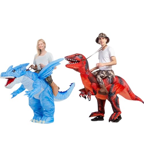 GOOSH Inflatable Dragon Costume Adults 63IN and Inflatable Dinosaur Costume for Adult 63IN