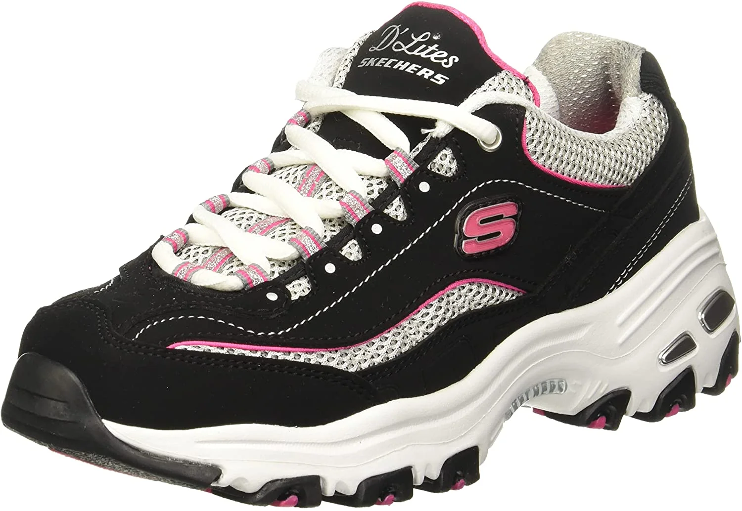 Skechers Women's DLites Interlude Sneaker Black/Pink 6 M US