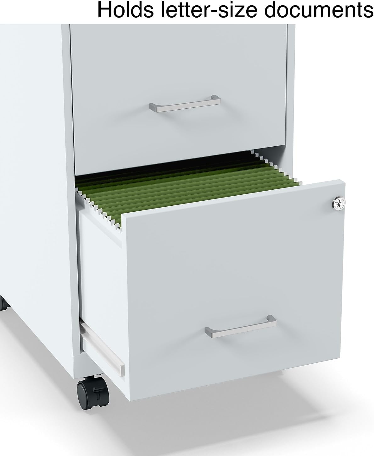 Staples 2-Drawer Light Duty Vertical File Cabinet, Locking, Letter, Gray, 18-inch (24363)