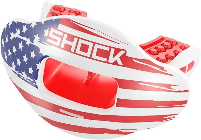 Shock Doctor Max Airflow Lip Guard / Mouth Guard. Football Mouthguard 3300. For Kids / Youth and Adults. Breathable Wide Opening Mouthpiece. Helmet Strap Included