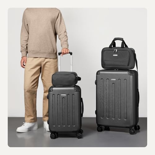 Amazon Basics 3-Piece Luggage Set, Including Carry-On Luggage (22