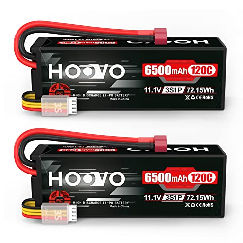 HOOVO 7.4V 70C 6200mAh 2S Lipo Battery Hard Case with Tracxas Plug for RC Car RC Helicopter RC Truck RC Truggy Airplane Quadcopter UAV Drone FPV (2 Packs
