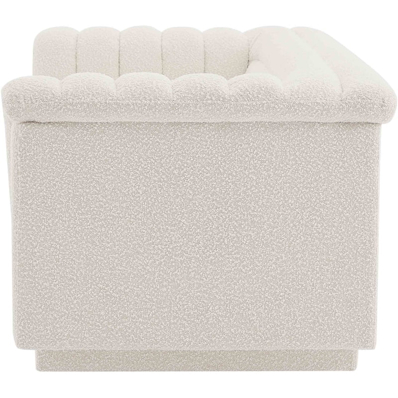 Meridian Furniture Cascade Cream Boucle Fabric Loveseat