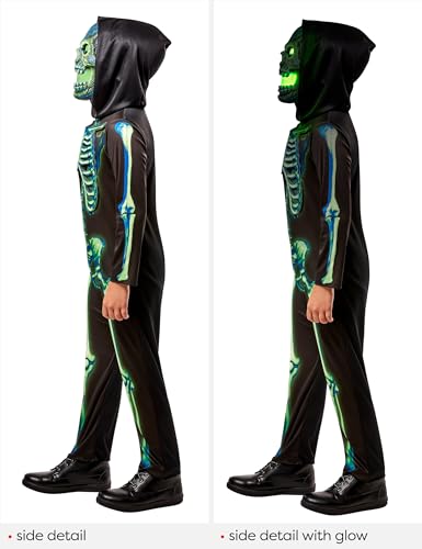Rubies Child's Neon Skeleton Costume Jumpsuit and Light Up Mask
