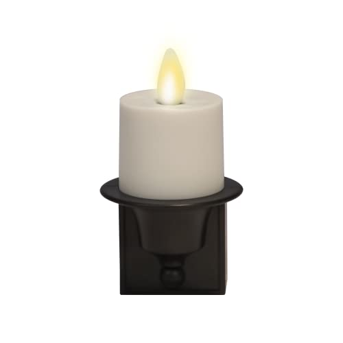 Luminara Flameless Candle Nightlight - Patented Flickering Real-Flame Effect Technology Mimics Real Candle - Plugs into Outlet - Dusk to Dawn Sensor Auto Switch On/Off - Safe for Families Kids Pets