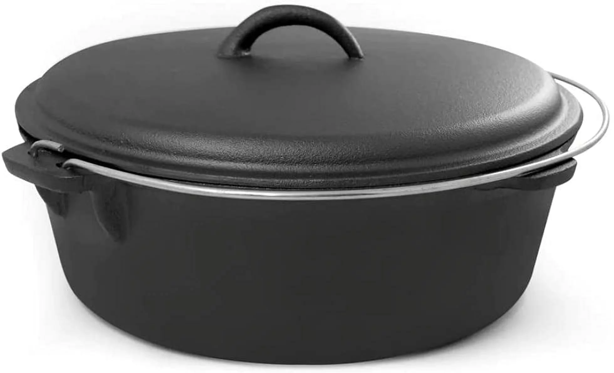 Cook Pro 6 qt. Round Cast Iron Dutch Oven in Black with Lid
