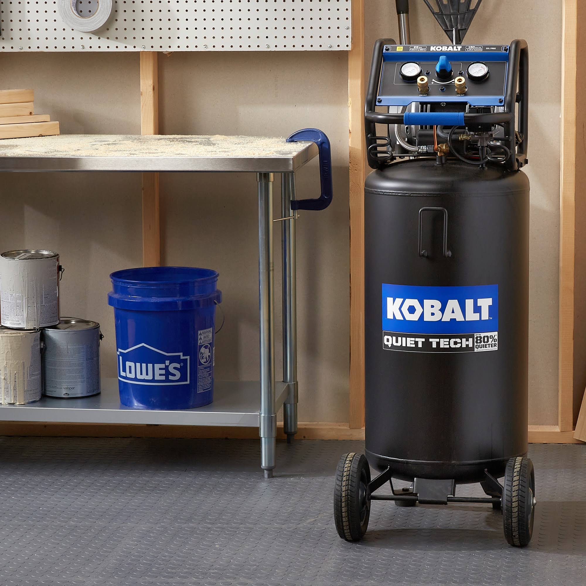 Kobalt Quiet Tech 26-Gallon Single Stage Portable Electric Vertical Air Compressor 3332644