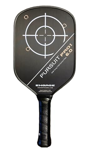 Engage Pursuit Pro1 6.0 Pickleball Paddle - Raw T700 Toray Carbon Fiber for Extreme Spin - MachPro Core for Maximum Power & Control