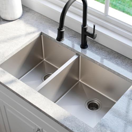 KRAUS Standart Pro 32 Inch 18-Gauge Stainless Steel Scullery Sink, 24 Gallon Freestanding Commercial Style Single Bowl Laundry & Utility Sink, KHS230-32