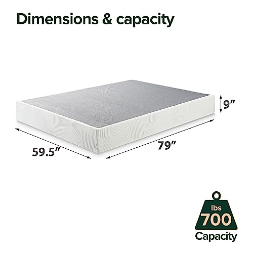 ZINUS Quick Lock Metal Smart Box Spring, 9 Inch Mattress Foundation, Strong Metal Structure, Easy Assembly, Queen, White