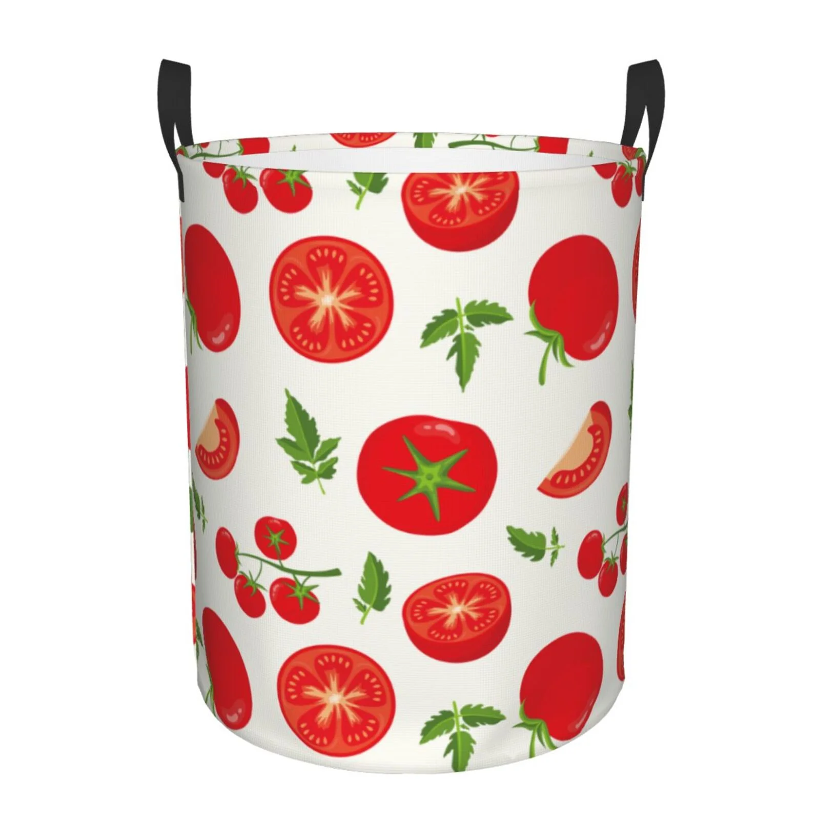 Balery,Laundry Hamper With Handles Laundry Basket Fresh Red Tomato Round Laundry Baskets Circular Hamper For Bathroom Organizer Basket Lightweight Storage Baskets For Bathroom