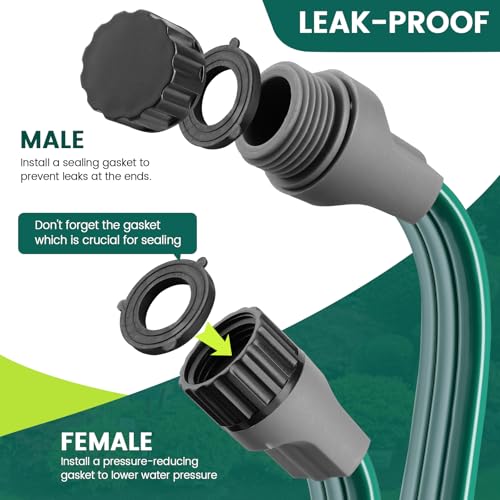 Passionbility Soaker Sprinklers Hose 50ft 2 pack, Garden Drip Soaker Watering Premium Flexible Irrigation Hose, High-Efficiency Water-Saving with Stakes