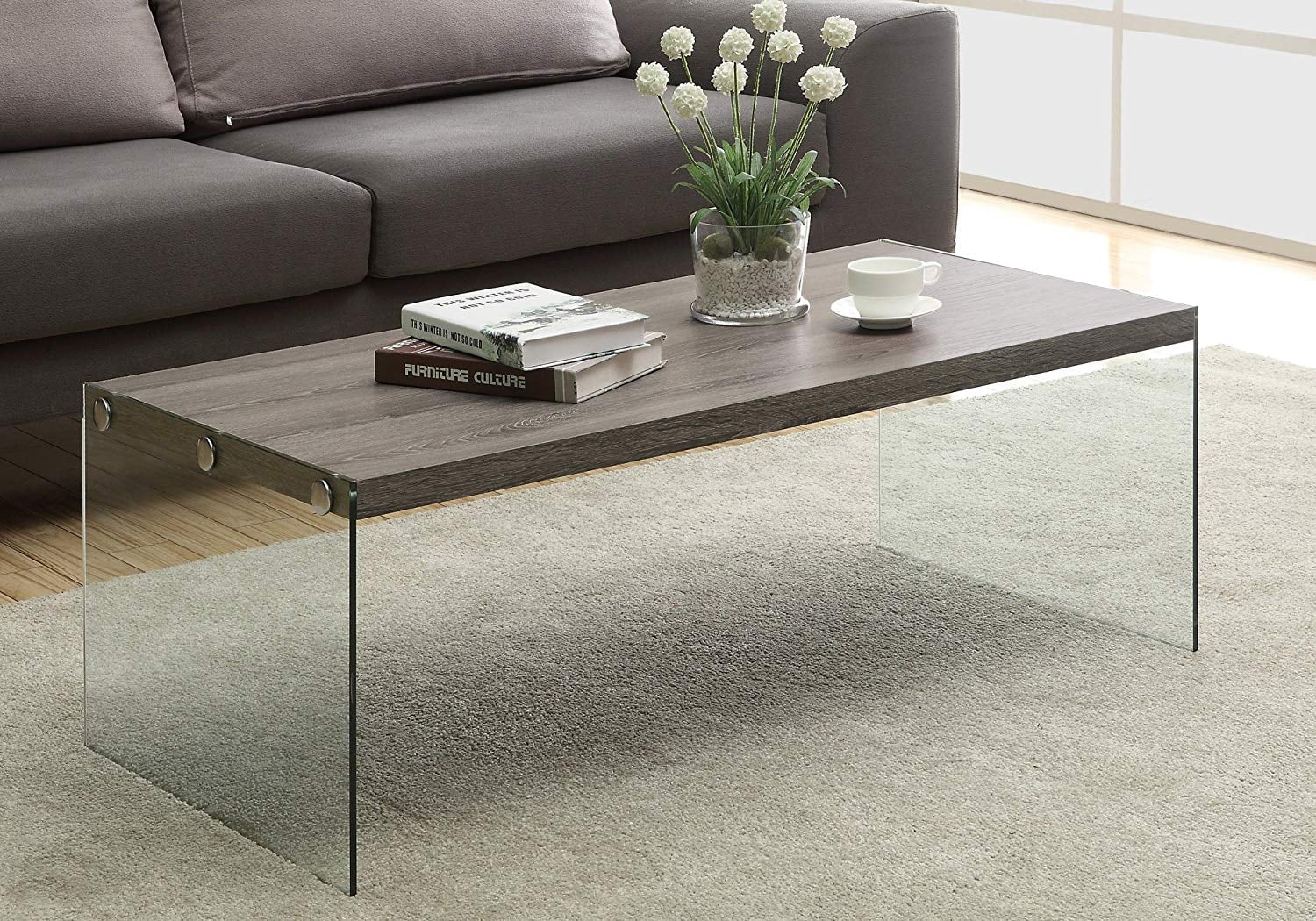 Monarch Specialties Coffee Table, Accent, Cocktail, Rectangular, Living Room, 44