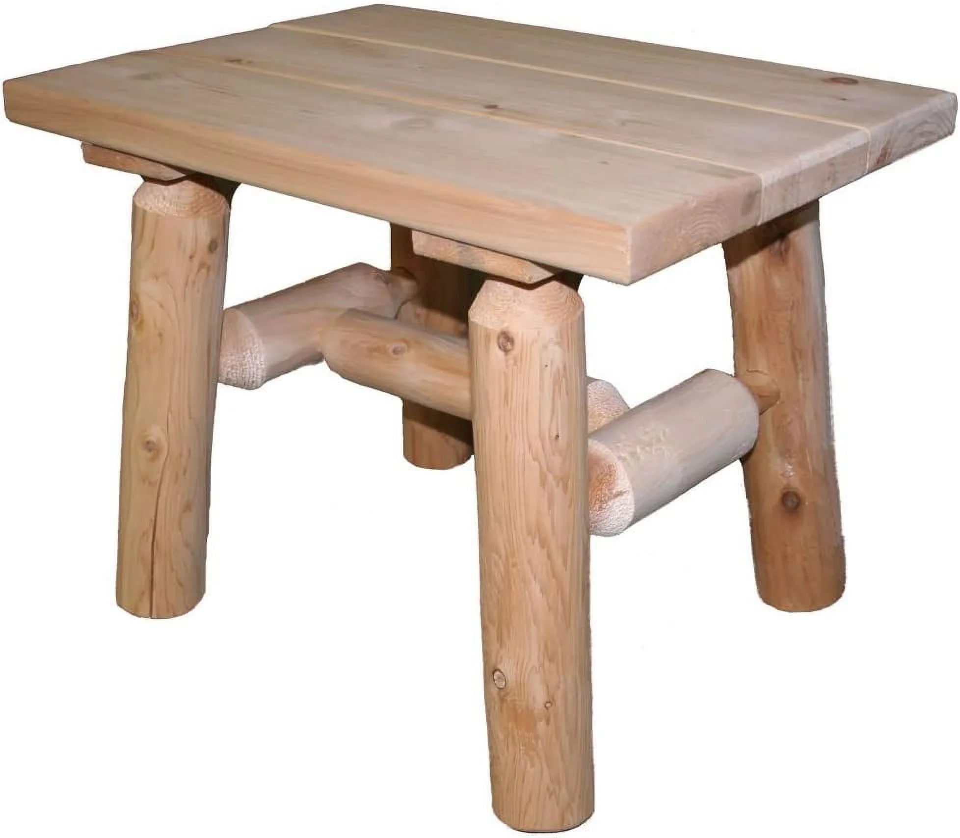 HJNIUNIU Cedar Log End Table  Natural