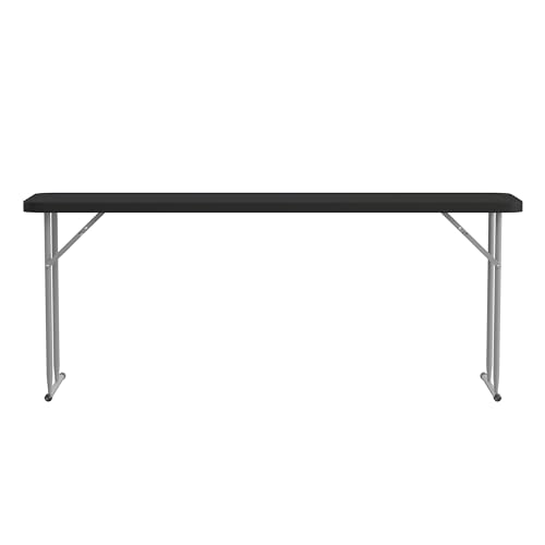 Flash Furniture Kathryn 6' Plastic Folding Training and Event Table, Rectangular Folding Training Table with 220-lb. Static Weight Capacity, White