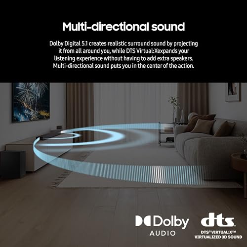 Samsung B-Series Soundbar HW-B630F 3.1 ch DTS Virtual:X Soundbar with Subwoofer (2025 Model) One Remote Control, Voice Enhance Mode, Adaptive Sound